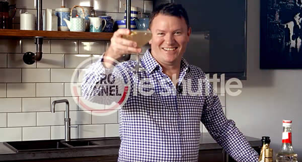 Tim Spector and Angelica Bell in the kitchen